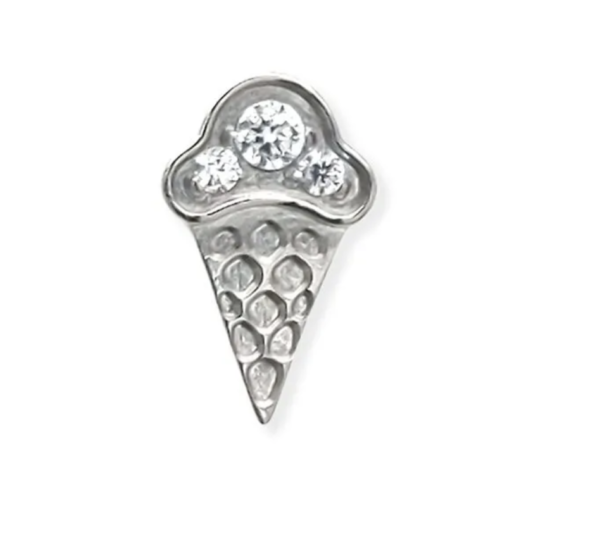 "Threadless Titanium Ice Cream Cone with Sparkling CZ – guaranteed to keep you looking cool all year round!"